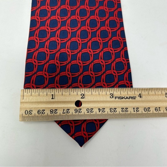Gucci Mens Tie Silk Necktie Red Blue Authenticated - Picture 10 of 12